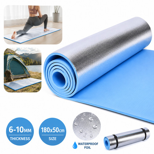 Yoga camping mat 10mm blue - camping, 6-10mm