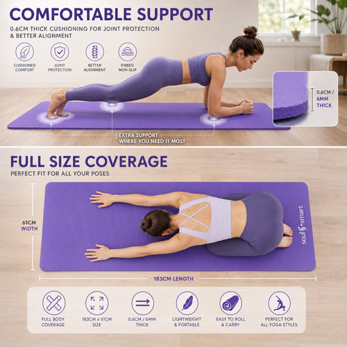 Purple large yoga mat - yoga,