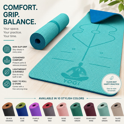 Yoga mat 6mm thick non - 6mm, slip