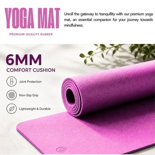 Yoga mat 6mm thick - non, slip